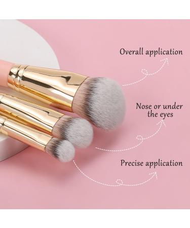 TEOYALL Flat Angled Brushes | Flawless Foundation & Concealer Brush Set | Bronzer Brush - Liquid Cream Powder - Pink (L/M/S) - Shop Internationally - Buy Online on GoSupps.com