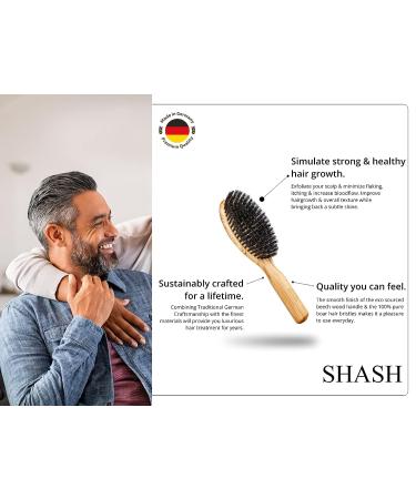 Hand Made in Germany Boar Bristle Hair Brush - Restores Shine, Smooths & Conditions Hair - Ideal for Thin to Normal Hair - Exfoliates Scalp - Men and Women - Buy Online on GoSupps.com
