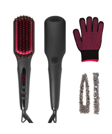 Enhanced Negative ion Hair Straightener Brush Anti-Scald hot Hair Styling Tools & appliances Comb for Natural Thick Hair Women Portable Electric Ceramic Heated Hair straightening Brush Products