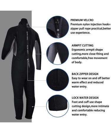 REALON Kids 3mm Neoprene Wetsuit | Long Sleeve Fullsuit for Boys Girls | Thermal Swimsuit for Swimming Diving Surfing | Gray - Large - Buy Online on GoSupps.com