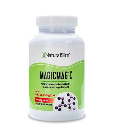 NaturalSlim MagicMag C Magnesium Citrate Capsules  Magnesium Supplement with Natural Potassium | Sleep Support, Heart Health, and Muscle Cramp Relief | Gluten-Free, 100 Capsules (1 Pack) 100 Count (Pack of 1)