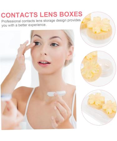 Kalafina Mini Contact Lens Container with Mirror - Eye Care Storage Box - Yellow 7x4.5x2.5cm - International Shipping Available - Buy Online on GoSupps.com