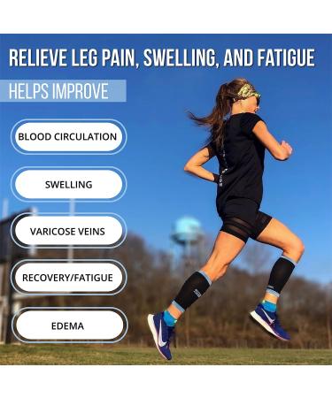 SB SOX Compression Calf Sleeves (20-30mmHg) | Men & Women | Black/Gray Large - Buy Online on GoSupps.com