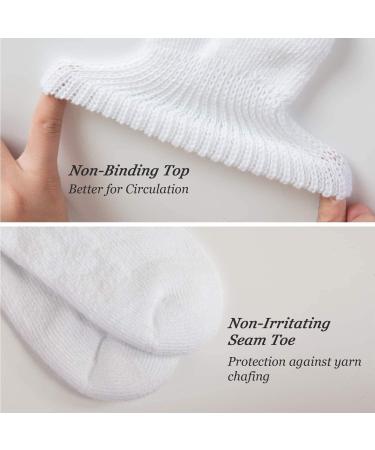 Creswell Diabetic Crew Socks (3 Pairs, White, Size 9-11) - Made in USA - Buy Online on GoSupps.com
