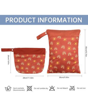 Seaur Wetbag Set - Waterproof Nappy Pocket for Kids | Reusable Diaper Bag | 2 Pack (20x28cm & 30x40cm) - Ideal for Beach Pool Gym & Travel - Buy Online on GoSupps.com