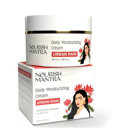 NOURISH MANTRA - Urban Rani Daily Moisturizing Cream | Face Cream Made With Hyaluronic Acid Niacinamide & Sea Buckthorn | Moisturizer for All Skin Types | Hydrates & Nourishes Skin | 50 ml