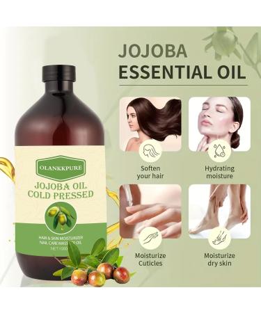 32 fl oz 100 Pure Jojoba Carrier Oil Unrefined Hexane Free Cold Pressed for Skin Face Hair Nails & Massage - Buy Online on GoSupps.com