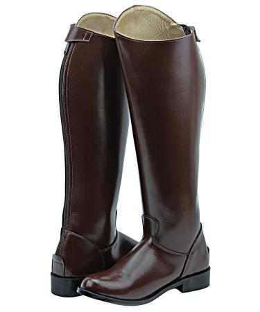 Hispar Mens Man Decent Dress Dressage Boots with Back Zipper Riding English Equestrian Brown SLIM CALF 8.5