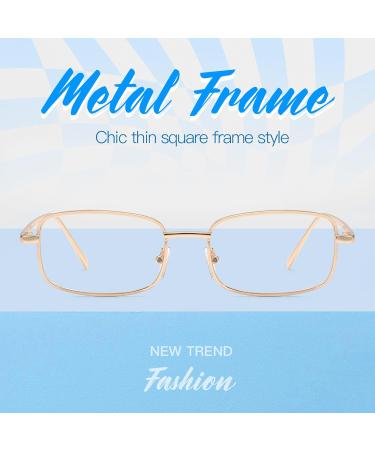 Siphew Blue Light Filter Glasses - Unisex Anti-Blue Light Glasses for PC Gaming | Stylish Gold Design - Buy Online on GoSupps.com