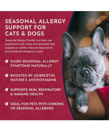 Animal Essentials Seasonal Allergy Powder + Quercetin - Dog & Pet Allergy Relief, Itch Support for Skin & Coat, Helps Maintain Normal Histamine Levels, Natural Support for Allergies - 2.8 oz - Buy Online on GoSupps.com