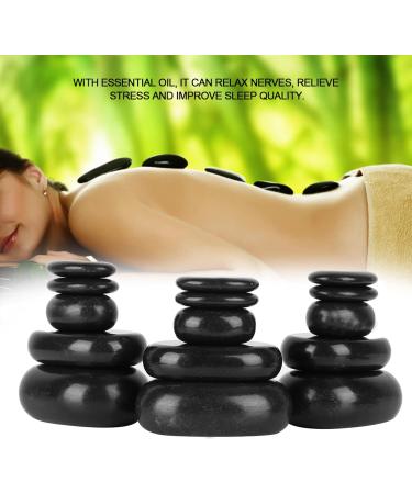 20 Premium Black Basalt Massage Stones - Oval Hot Spa Stones for Relaxation Essential Oils & Pedicure - Buy Online on GoSupps.com