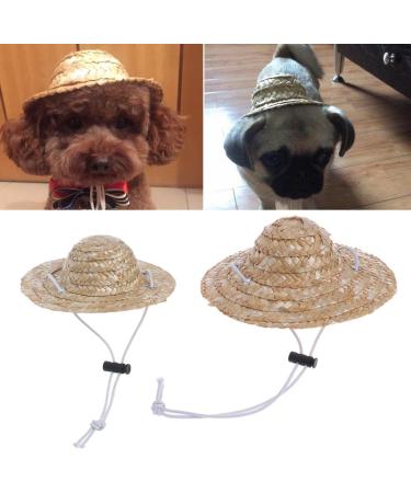 Affordable Adjustable Straw Hat for Small Dogs & Hamsters - Under $5 Pet Costume Accessory - Buy Online on GoSupps.com