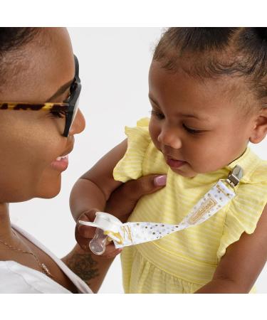 BooginHead Luxe Pacifier Holder - Gold Sparkles | Baby Pacifier Clip - Buy Online on GoSupps.com