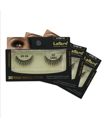 Laflare Silk Lashes 3D FAUX MINK Eyelashes Light Reusable Handmade Natural Looking Professional Easy to Apply Eyelashes in a Knitted Style2-3 PACKS BUNDLE SPECIAL (3 SD16) 3 SD16 - Buy Online on GoSupps.com