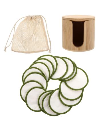 Lurrose Septic Make Pads 1 Set Make-Up-Removal Pad Foundation Air Cushion Sub-capable bamboo Round washable make-up cosmetic pads make-up cotton pads facial cotton makeup remover