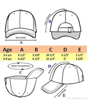 Kids Baseball Cap - Soft Cotton Hat for Boys and Girls (6-9 Years) - Adjustable Size - Lightweight - Black - Buy Online on GoSupps.com