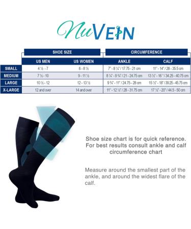 NuVein 15-20 mmHg Travel Compression Socks - Knee High Closed Toe Black Medium - Reduce Swelling for Women & Men - Buy Online on GoSupps.com