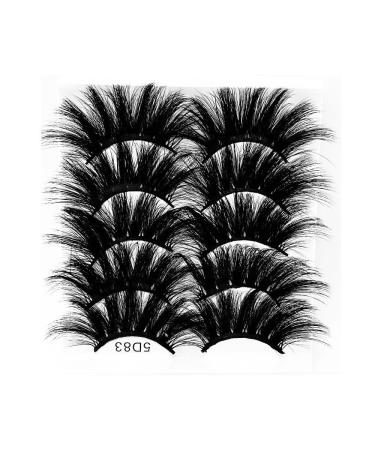 5D 25Mm 5 Paired Eyelashes with Multiple Layers of Elongated Thickened and Explosive Eyelashes(Size:5D83)
