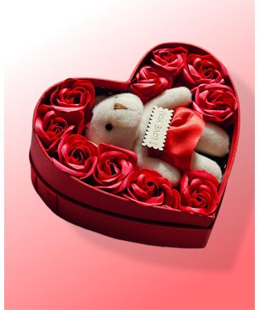 Birthday Gifts Soap Christmas Gifts for Friends Gifts for Her Girlfriend Sister Mom Unique Gifts Box Funny Gift Set Rose Soap (Red)