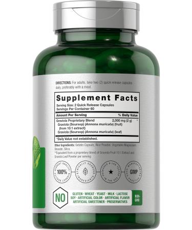 Horb ach Graviola Capsules | 2000 mg | 120 Count | Non-GMO Gluten Free | Soursop (Annona Muricata) - Buy Online on GoSupps.com