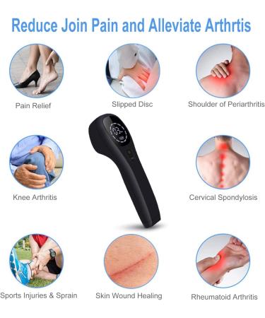 Red Light Therapy Device for Pain Relief Joint and Muscle Pain Reliever Infrared Light with 650nm and 808nm (2x808nm +12X650nm) (Black) - Buy Online on GoSupps.com