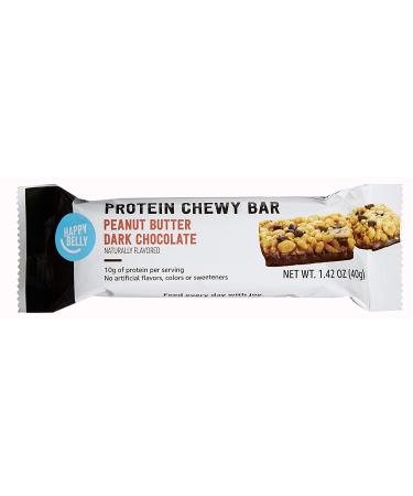 Happy Belly Protein Chewy Bars - Peanut, Almond, Dark Chocolate - 5 Count x 6 Pack - Buy Online on GoSupps.com