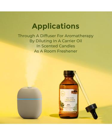 My Ace Cinnamon Essential Oil 100% Pure & Natural Steam Distilled Premium Grade Undiluted Oil for Diffuser Aromatherapy Soap & Candle Making Vegan & Paraben-Free 4 fl oz with Dropper Cinnamon 4 Fl Oz (Pack of 1) - Buy Online on GoSupps.com