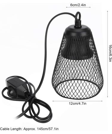 E27 Reptile Light Lampshade Metal Reptile Anti-Scald UVA/UVB Light Lampshade Black Lamp Reptile Hanging Basking Lamp Protector for Amphibian Turtles Lizards US Plug Heat Lamps - Buy Online on GoSupps.com