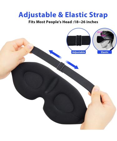 2 Pack 3D Sleep Masks for Men & Women | Effective Light Blocking Eye Masks for Eyelash Extensions | Soft Adjustable Blindfold - Buy Online on GoSupps.com