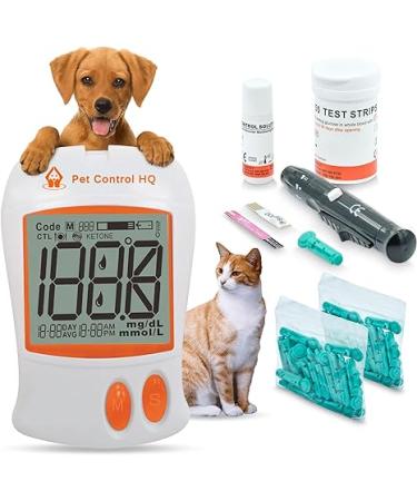 Blood Sugar Glucose Monitor System for Dogs and Cats - Pet Glucose Monitoring Kit - Accurate Diabetes Testing 2 Calibrated Code-Chips for Dog/Cat Lancets Logbook - Monitor + 50 Test Strips - Buy Online on GoSupps.com