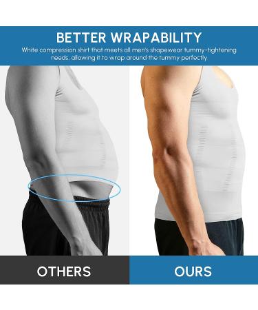 Aptoco Men's Compression Slimming Body Shaper Tank Top - White (Large) - Buy Online on GoSupps.com