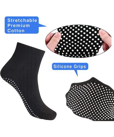 NEWCHAO Anti Slip Non Skid Socks 4 Pairs for Yoga Home Workout - Unisex Grip Socks for Pilates & Barre - Men Women Adults - (2 Pairs Black) + (2 Pairs Gray) - Buy Online on GoSupps.com