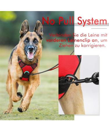 Rabbitgoo Medium Dog Harness - No Pull Adjustable Breathable Safety Guide with Reflective Stripes for Large Dogs - Red (1 Pack) - Buy Online on GoSupps.com