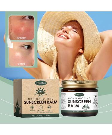 Beef Tallow Sunscreen Balm - 100% Natural Non Nano Zinc Soothing and Moisturizing Sun Cream for Face - Waterproof and Sweat-proof 60g (1) - Buy Online on GoSupps.com