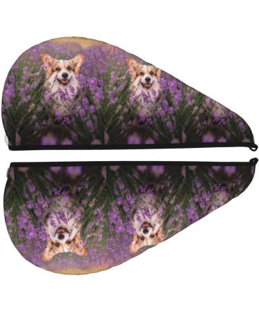 Hair Towel Wrap - Quick Drying Towel Turban | Lavender Flowers Design for Effortless Hair Drying - Buy Online on GoSupps.com