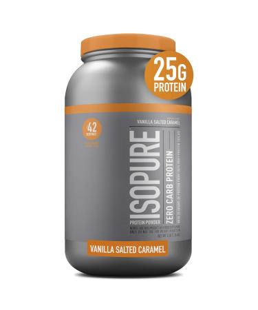 Isopure Protein Powder Zero Carb Whey Isolate with Vitamin C & Zinc for Immune Support 25g Protein Keto Friendly Vanilla Salted Caramel 3 Pounds (Packaging May Vary) Vanilla Salted Caramel 3 Pound