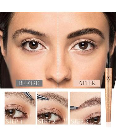 Magic Eyebrow Pencil with Eyebrow Razor 3D Lasting Waterproof Microblading Eyebrow Pencil Contouring Pen 4 Tipped Precise Brow Pen Natural Fine Stroke Microblading Eyebrow Pencil (Color : Dark Brown - Buy Online on GoSupps.com
