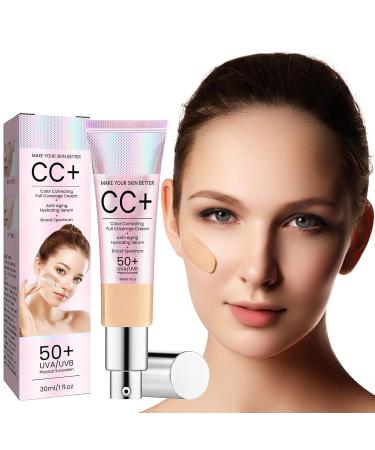 Sunscreen Foundation Makeup Color Correcting Cream CC+ Cream - Self Adjusting for Mature Skin Natural Finish Foundation Full Ccoverage Natural Glow Enhancer Lotion - 1 fl oz 02# Medium 30.00 ml (Pack of 1) - Buy Online on GoSupps.com