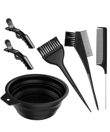 Gezimetie 6PCS Hair Dye Kit Colouring Tint Tool Brush Kit and Bleach Mixing Bowl Comb and Bowl Set Kit Diy Salon Professional Hairdressing & Highlighting Kit for Men Women (6PCS)