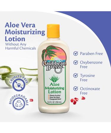 Caribbean Breeze Aloe Moisturizing Lotion - Vitamin-Enriched Aloe Vera Body Lotion with Green Tea & Pomegranate | 8.5 oz (250 ml) - Shop Internationally - Buy Online on GoSupps.com