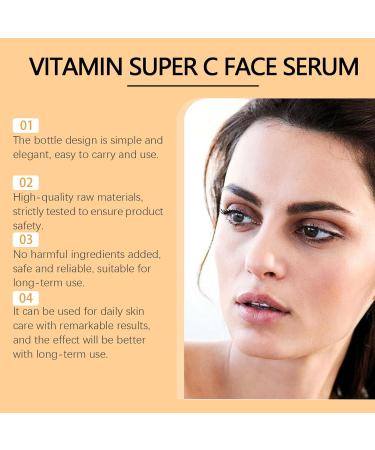 Super Vitamin C Face Serum Moisturising & Brightening Vitamin C Serum Dark Spot Corrector Anti Aging Wrinkles and Smoothes Skin Texture Facial Serum - Buy Online on GoSupps.com