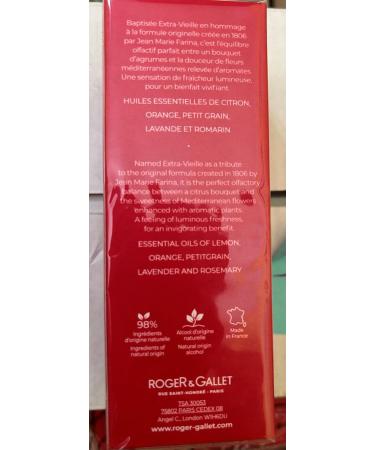 ROGER & GALLET | Eau De Cologne Spray For Men & Women | Jean Marie Farina 3.3 Oz. - Buy Online on GoSupps.com