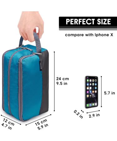 WANDF Toiletry Bag Water-Resistant Nylon Travel Wash Bag Lightweight Dopp Kit for Men and Women (A-Sky Blue) - Buy Online on GoSupps.com