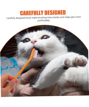 Angoily 20 pcs Brush Pet Portable Cat Teeth Puppy Nylon Small Tooth Handheld Dual-head for Oral Supplies 1 count (Pack of 1) Assorted Colorx2pcs - Buy Online on GoSupps.com