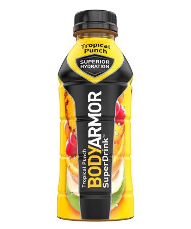 BODYARMOR Sports Drink Sports Beverage, Tropical Punch, Natural Flavors With Vitamins, Potassium-Packed Electrolytes, No Preservatives, Perfect For Athletes, 16 Fl Oz Tropical Punch 16 Fl Oz (Pack of 1)