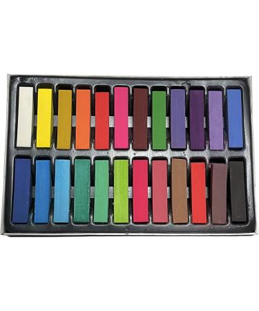24 Piece Hair Chalk Vibrant Colours Temporary Hair Dye Gloves & Cape Included - Buy Online on GoSupps.com