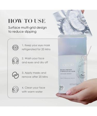 Hydrolyzed Collagen Under Eye Patches for Dark Circles & Puffiness - 20 Pairs - Buy Online on GoSupps.com
