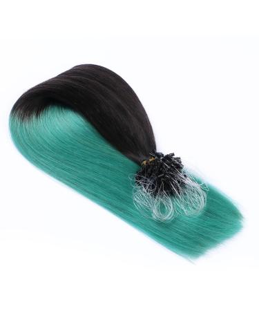 Micro -ring/loop hair extensions (#1b/sky ombre - 50 cm - 150 strands - 1g) 100% remy real hair hair extension micro ring remy quality very easy to use - by hair -professional 150 strands - 50cm - 1g (total 150g)))