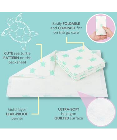 Vesta Baby Disposable Changing Pads - 65 Pack, Soft Absorbent Leak Proof Incontinence Mats for Newborns - Portable Waterproof Liners - Buy Online on GoSupps.com