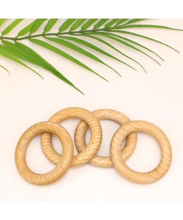 Ruby 8-Piece Natural Wooden Bite Rings | Eco-Friendly Baby Teething Toys & Handicraft Tools ( 70mm) - Buy Online on GoSupps.com